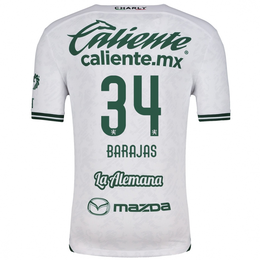 Niño Fútbol Camiseta Víctor Barajas #34 Blanco Verde 2ª Equipación 2024/25 México