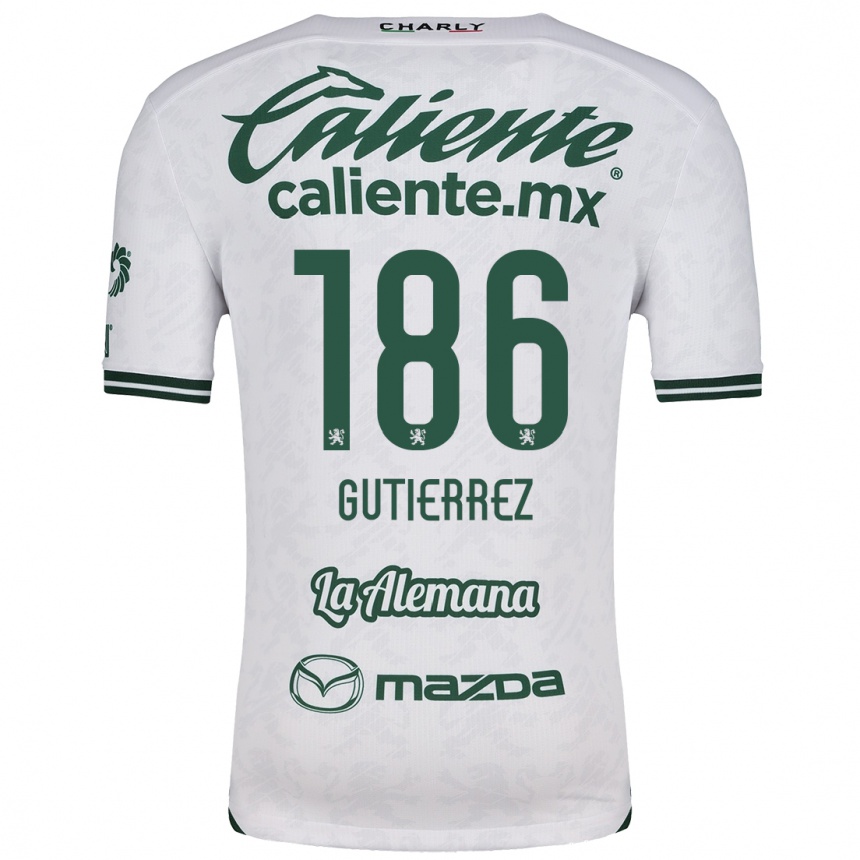 Niño Fútbol Camiseta Alan Gutiérrez #186 Blanco Verde 2ª Equipación 2024/25 México