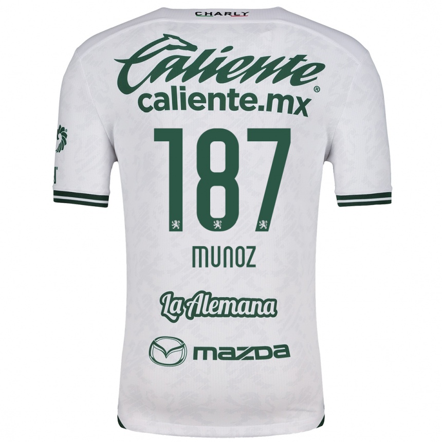 Niño Fútbol Camiseta Diego Muñoz #187 Blanco Verde 2ª Equipación 2024/25 México