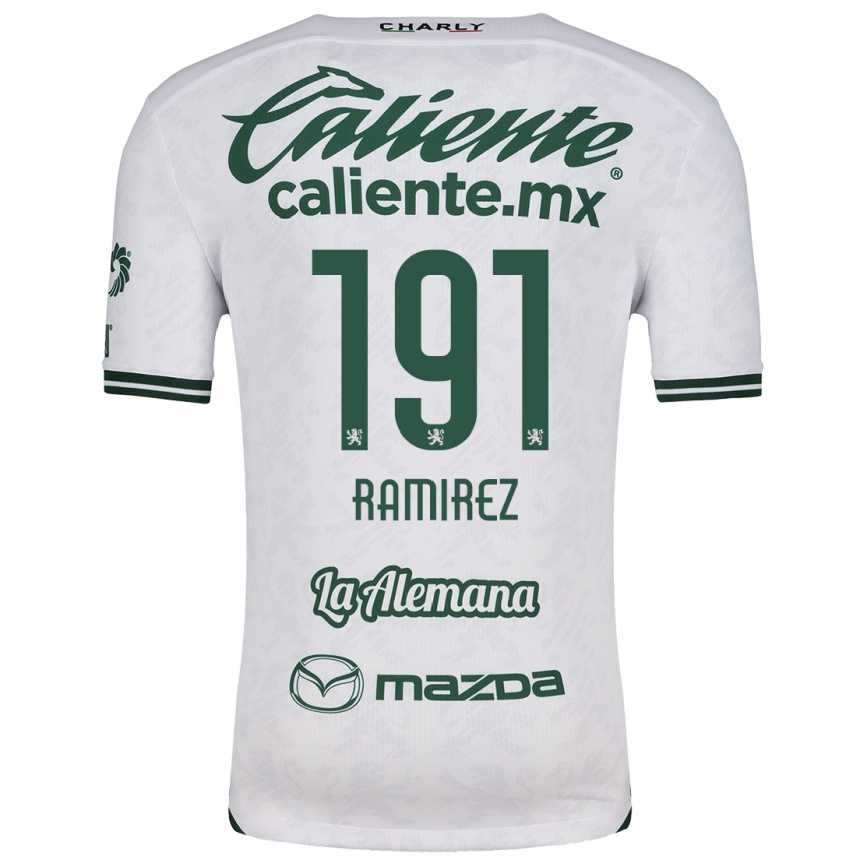 Niño Fútbol Camiseta Ian Ramírez #191 Blanco Verde 2ª Equipación 2024/25 México