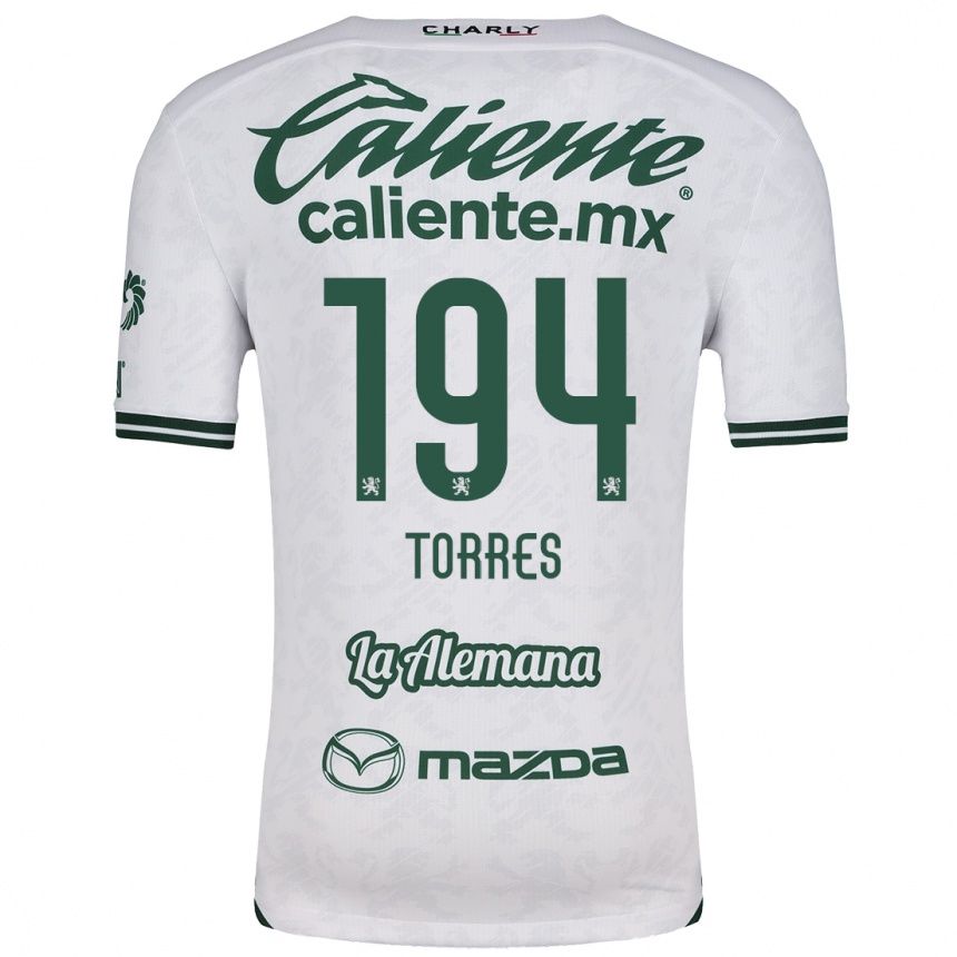 Niño Fútbol Camiseta Erick Torres #194 Blanco Verde 2ª Equipación 2024/25 México