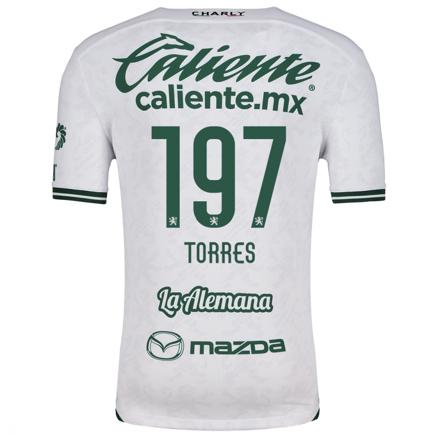 Niño Fútbol Camiseta Erick Torres #197 Blanco Verde 2ª Equipación 2024/25 México