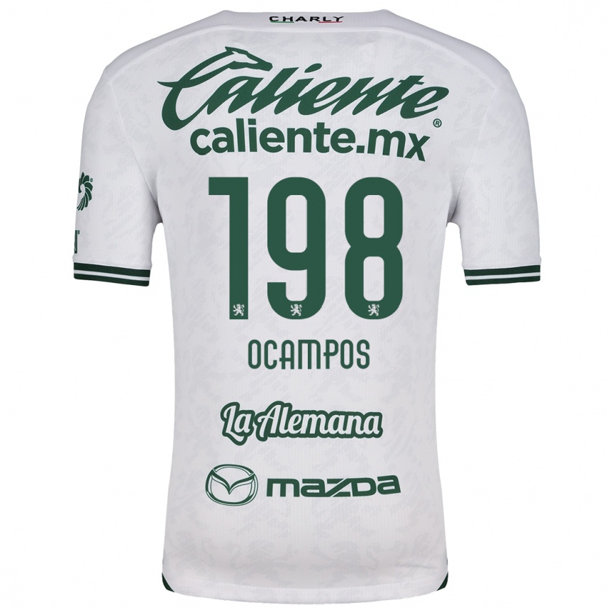 Niño Fútbol Camiseta Omar Ocampos #198 Blanco Verde 2ª Equipación 2024/25 México