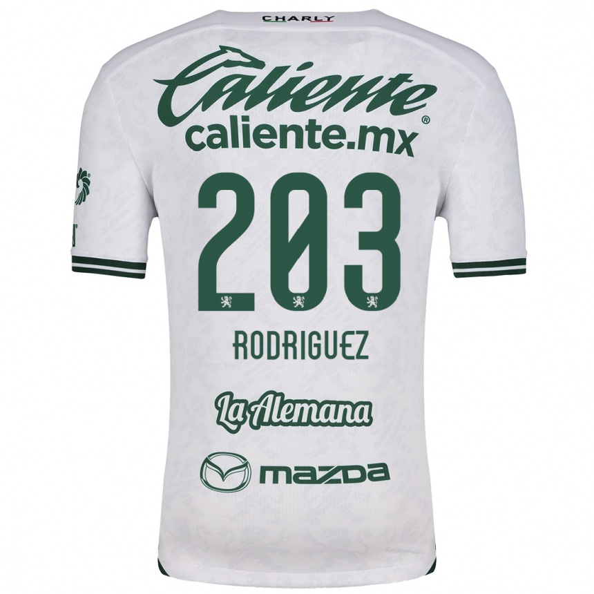 Niño Fútbol Camiseta César Rodríguez #203 Blanco Verde 2ª Equipación 2024/25 México