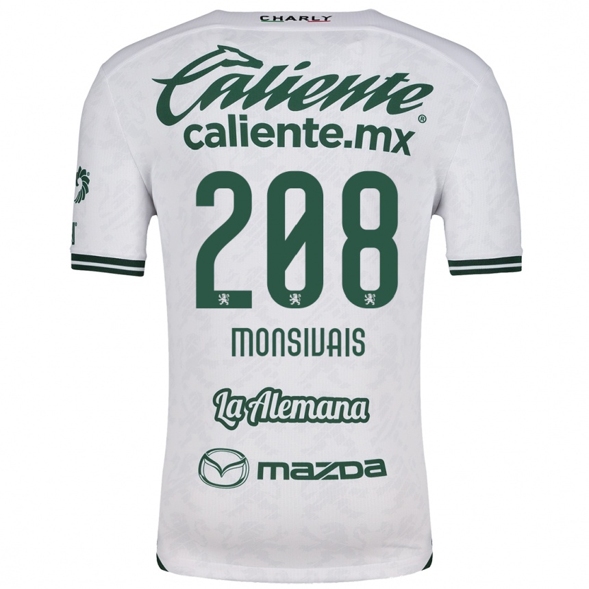 Niño Fútbol Camiseta Daniel Monsivaís #208 Blanco Verde 2ª Equipación 2024/25 México