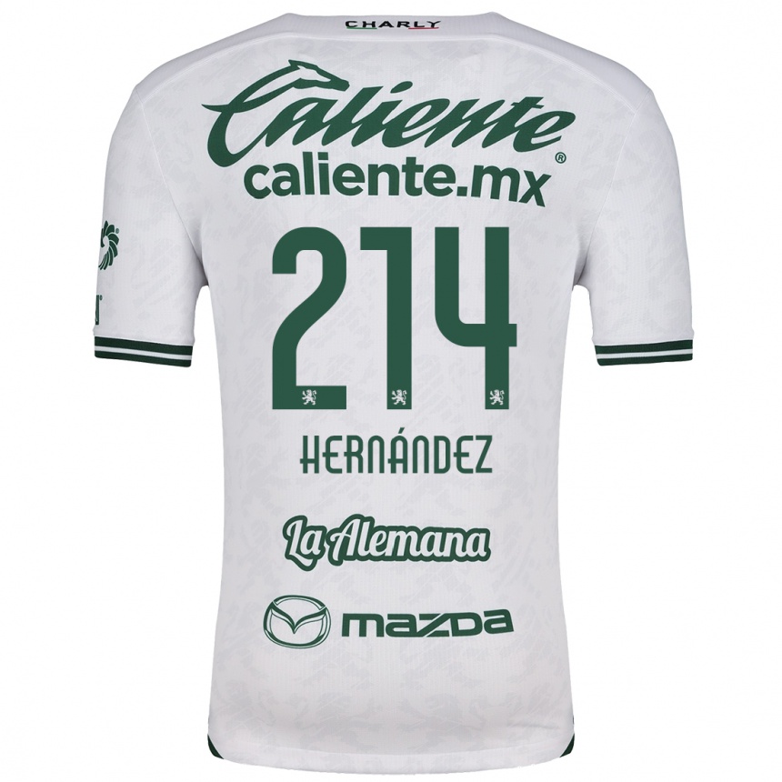 Niño Fútbol Camiseta Iván Hernández #214 Blanco Verde 2ª Equipación 2024/25 México