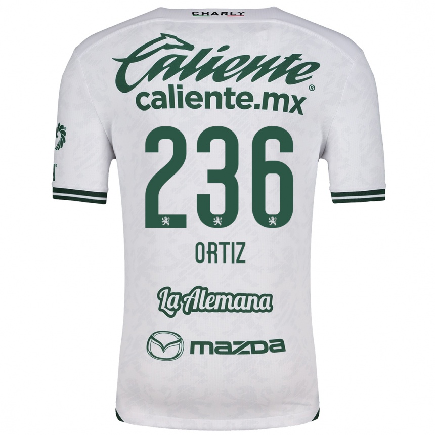 Niño Fútbol Camiseta Youssef Ortiz #236 Blanco Verde 2ª Equipación 2024/25 México