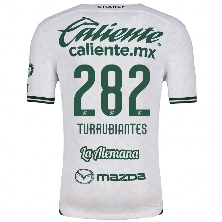 Niño Fútbol Camiseta Abdon Turrubiantes #282 Blanco Verde 2ª Equipación 2024/25 México