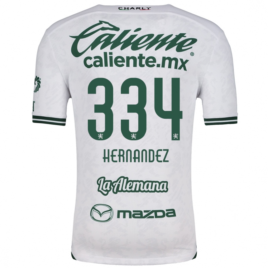 Niño Fútbol Camiseta Alan Hernández #334 Blanco Verde 2ª Equipación 2024/25 México