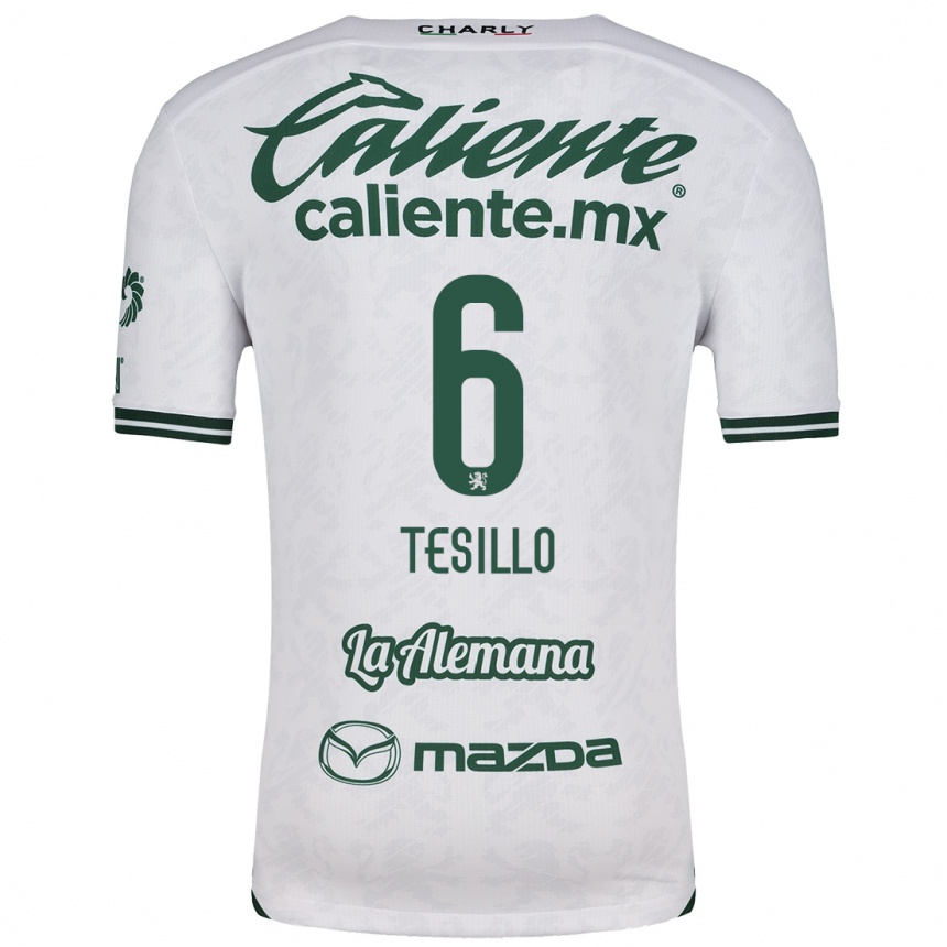 Niño Fútbol Camiseta William Tesillo #6 Blanco Verde 2ª Equipación 2024/25 México