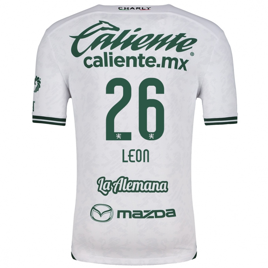 Niño Fútbol Camiseta Armando León #26 Blanco Verde 2ª Equipación 2024/25 México