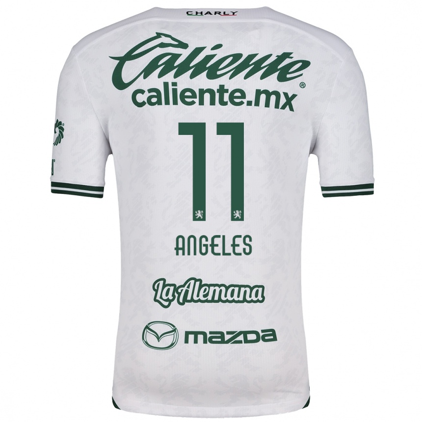 Niño Fútbol Camiseta Lizbeth Ángeles #11 Blanco Verde 2ª Equipación 2024/25 México