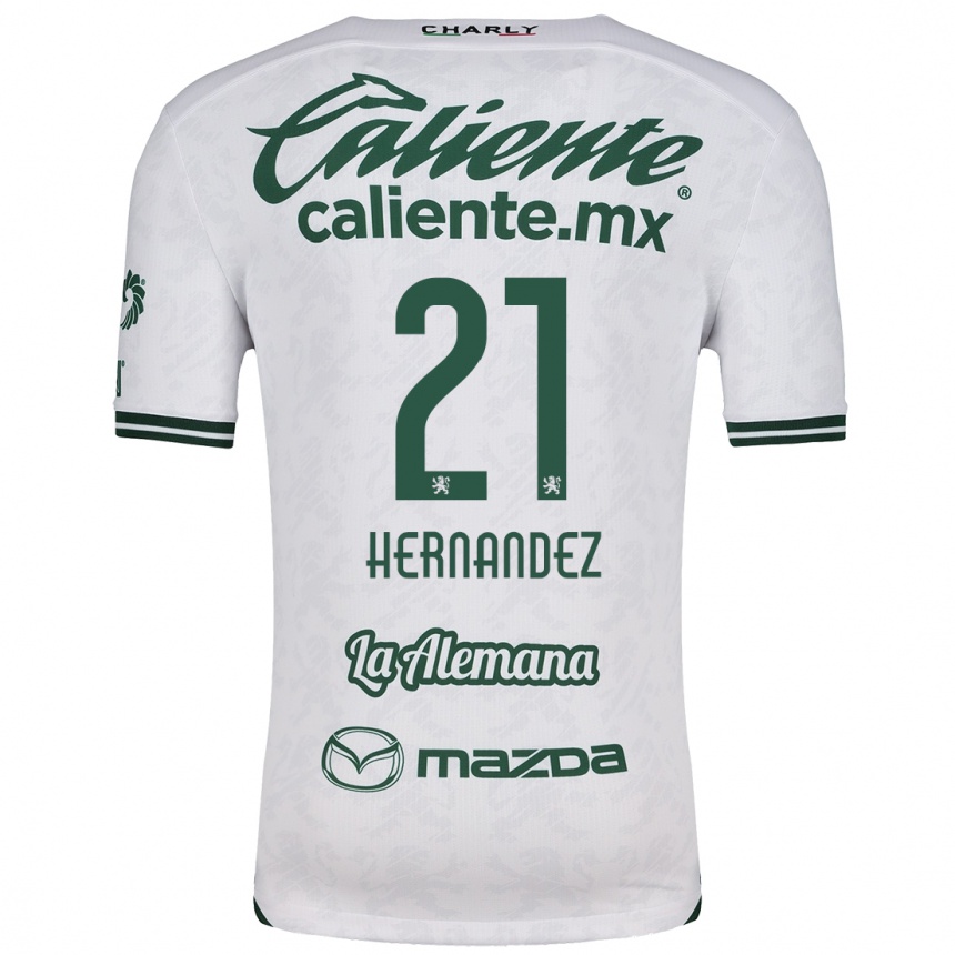 Niño Fútbol Camiseta Alexa Hernández #21 Blanco Verde 2ª Equipación 2024/25 México