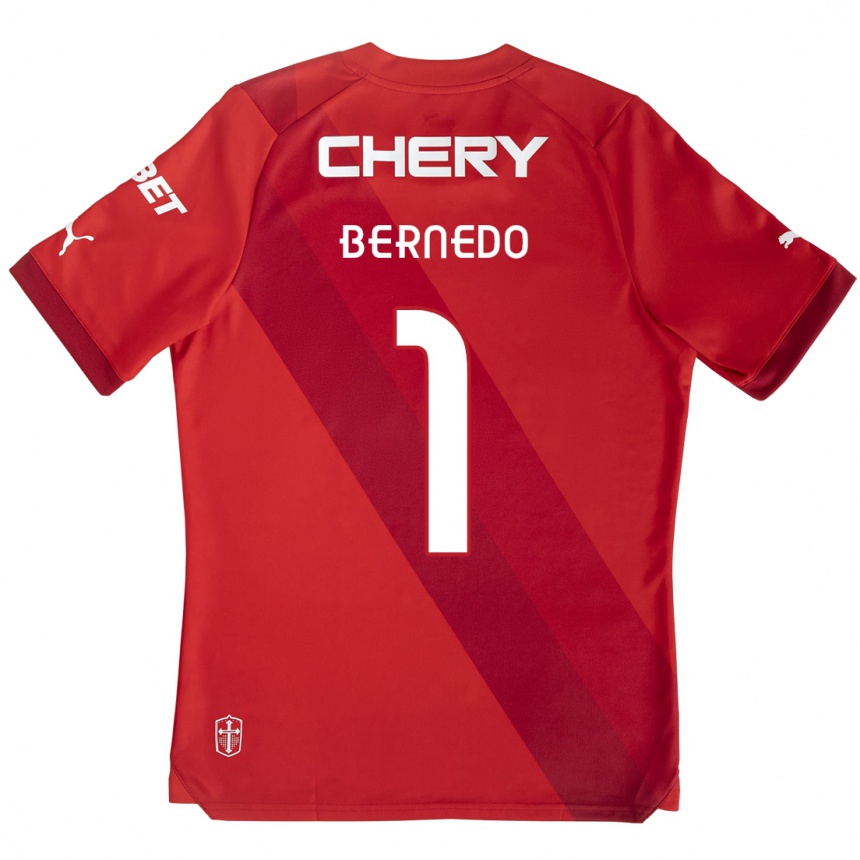 Niño Fútbol Camiseta Vicente Bernedo #1 Rojo Blanco 2ª Equipación 2024/25 México