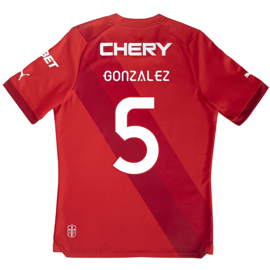 Niño Fútbol Camiseta Daniel González #5 Rojo Blanco 2ª Equipación 2024/25 México