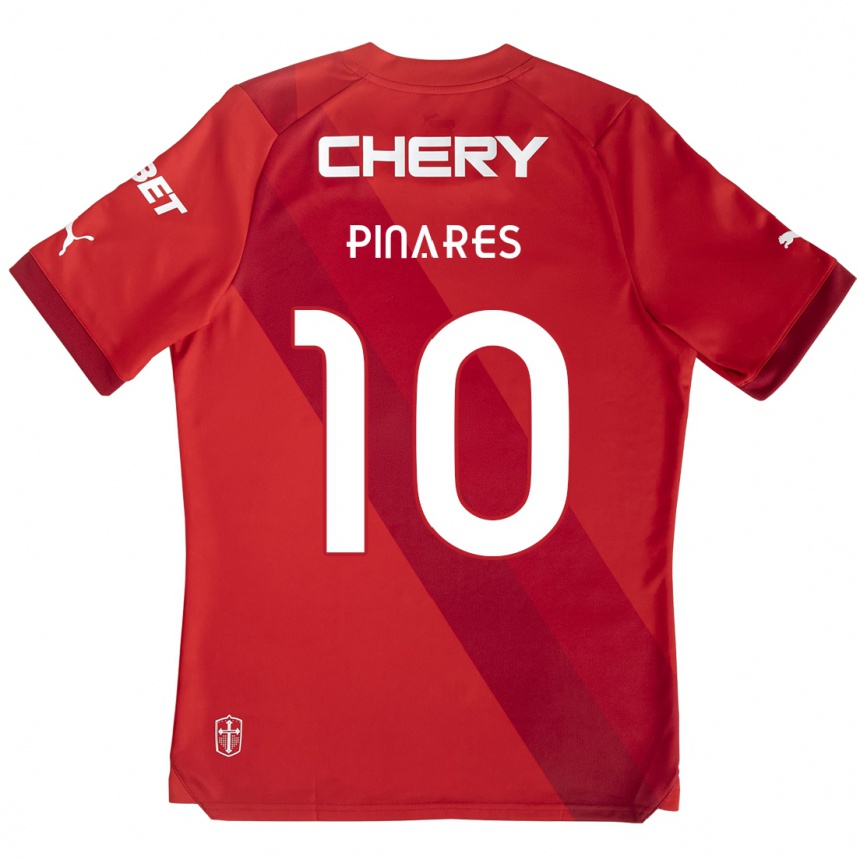 Niño Fútbol Camiseta César Pinares #10 Rojo Blanco 2ª Equipación 2024/25 México