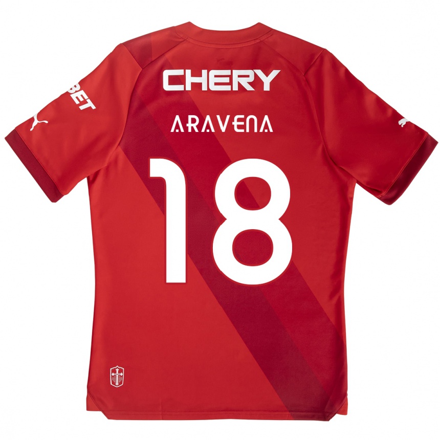 Niño Fútbol Camiseta Alexander Aravena #18 Rojo Blanco 2ª Equipación 2024/25 México