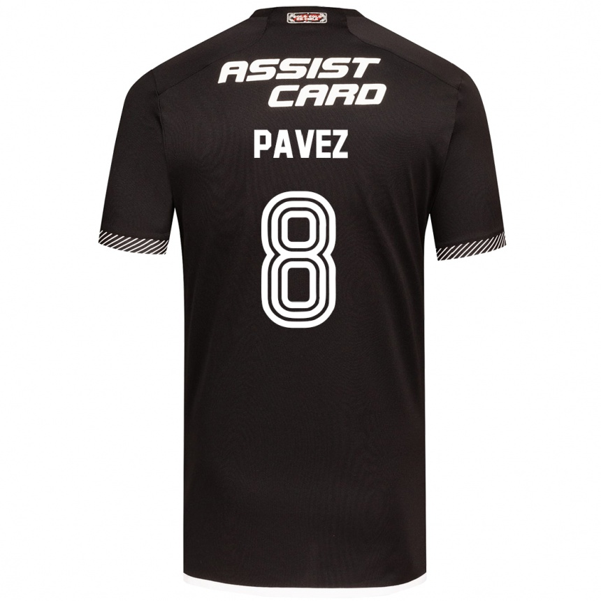 Niño Fútbol Camiseta Esteban Pavez #8 Blanco Negro 2ª Equipación 2024/25 México