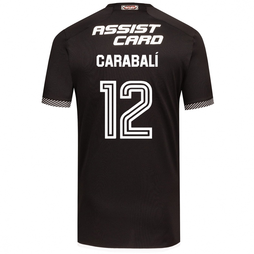 Niño Fútbol Camiseta Omar Carabalí #12 Blanco Negro 2ª Equipación 2024/25 México