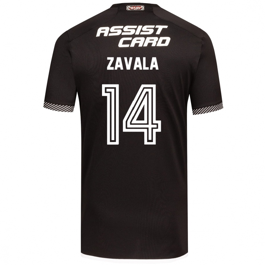 Niño Fútbol Camiseta Cristián Zavala #14 Blanco Negro 2ª Equipación 2024/25 México