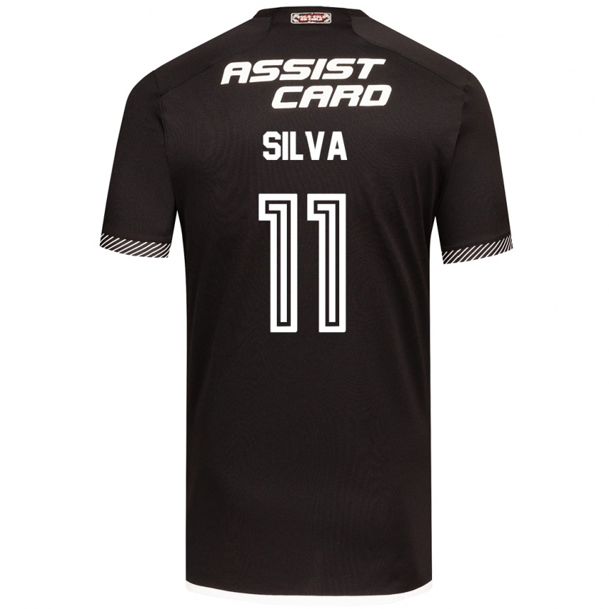 Niño Fútbol Camiseta Martín Silva #11 Blanco Negro 2ª Equipación 2024/25 México