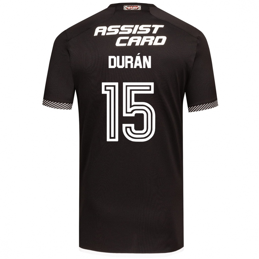 Niño Fútbol Camiseta José Durán #15 Blanco Negro 2ª Equipación 2024/25 México