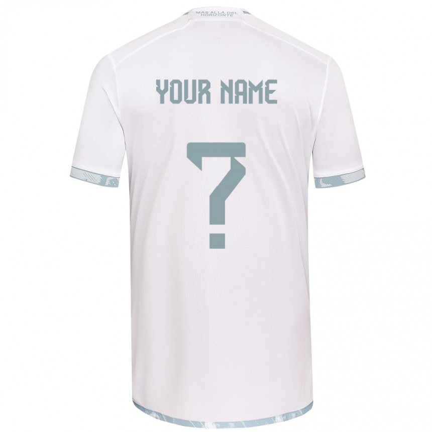 Niño Fútbol Camiseta Su Nombre #0 Gris Blanco 2ª Equipación 2024/25 México