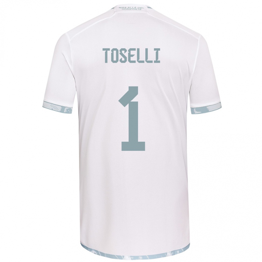 Niño Fútbol Camiseta Cristopher Toselli #1 Gris Blanco 2ª Equipación 2024/25 México