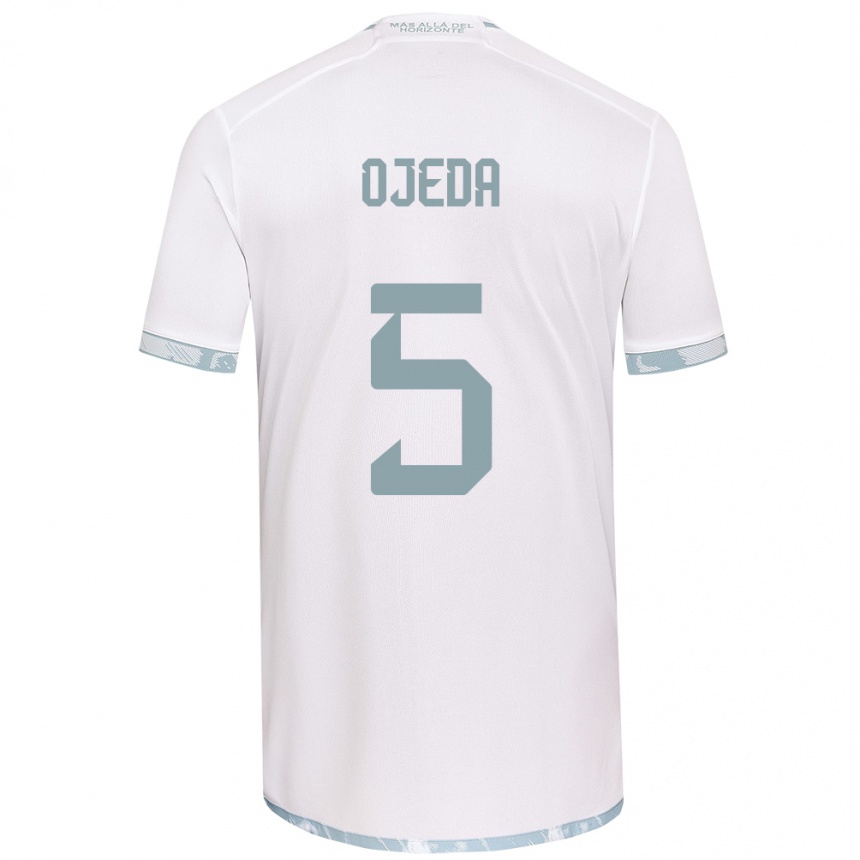 Niño Fútbol Camiseta Emmanuel Ojeda #5 Gris Blanco 2ª Equipación 2024/25 México