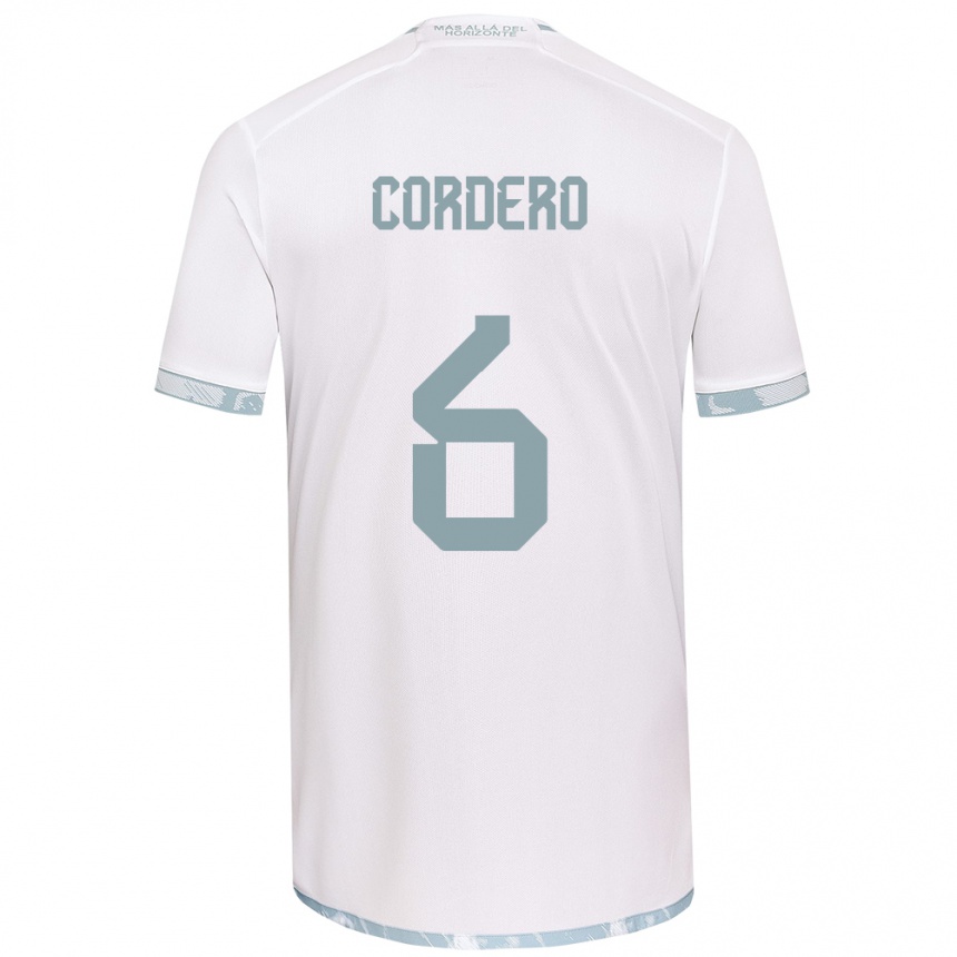 Niño Fútbol Camiseta Renato Cordero #6 Gris Blanco 2ª Equipación 2024/25 México