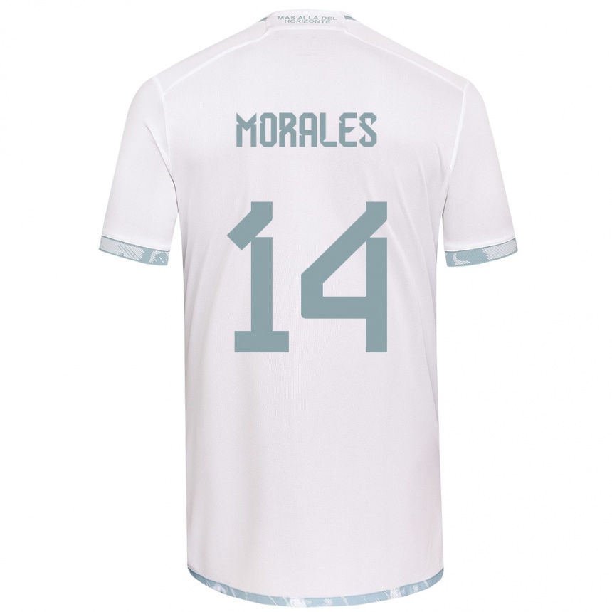 Niño Fútbol Camiseta Marcelo Morales #14 Gris Blanco 2ª Equipación 2024/25 México