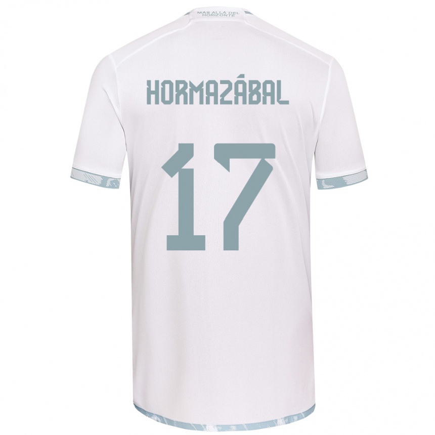 Niño Fútbol Camiseta Fabián Hormazábal #17 Gris Blanco 2ª Equipación 2024/25 México