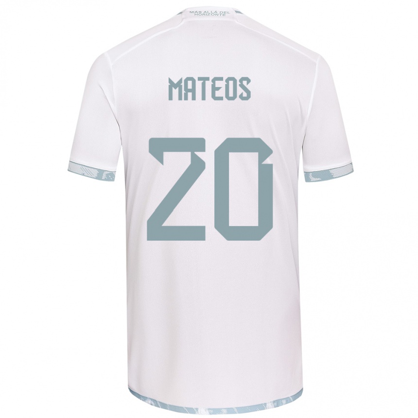 Niño Fútbol Camiseta Federico Mateos #20 Gris Blanco 2ª Equipación 2024/25 México