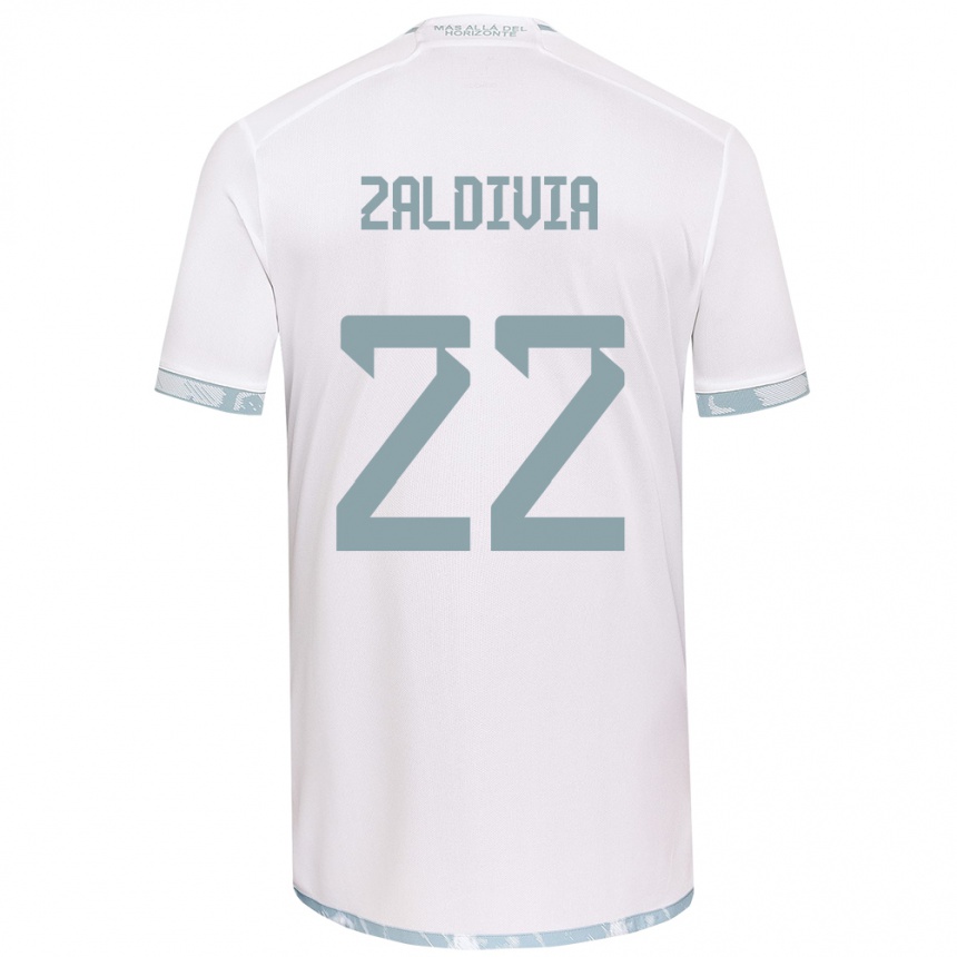 Niño Fútbol Camiseta Matías Zaldivia #22 Gris Blanco 2ª Equipación 2024/25 México