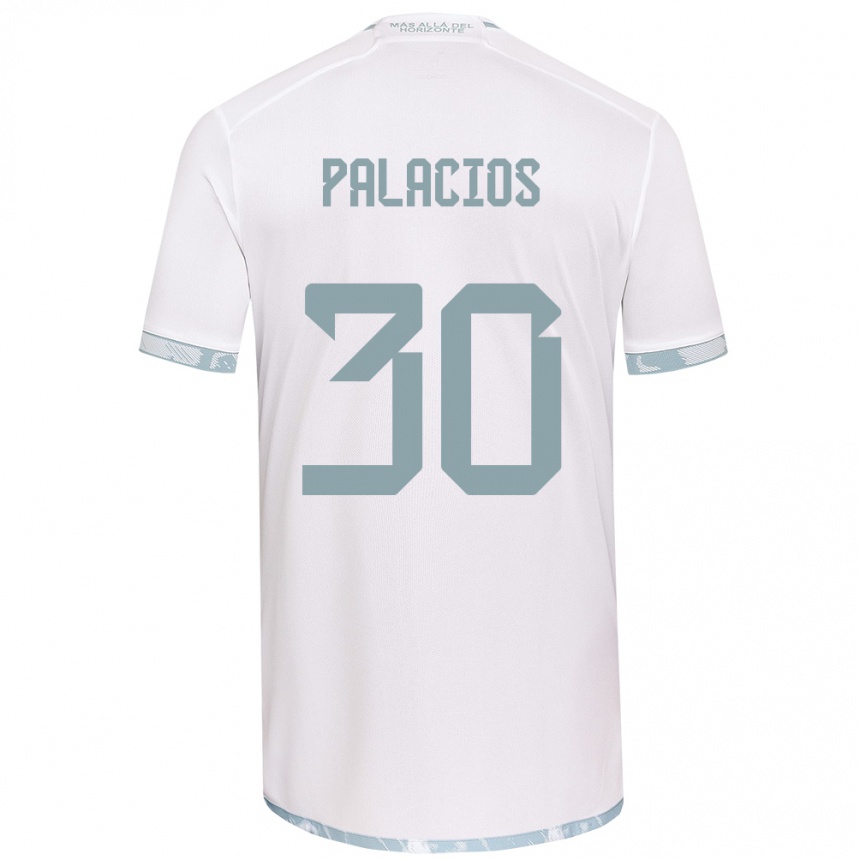 Niño Fútbol Camiseta Cristian Palacios #30 Gris Blanco 2ª Equipación 2024/25 México