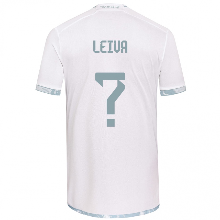 Niño Fútbol Camiseta Sergio Leiva #0 Gris Blanco 2ª Equipación 2024/25 México