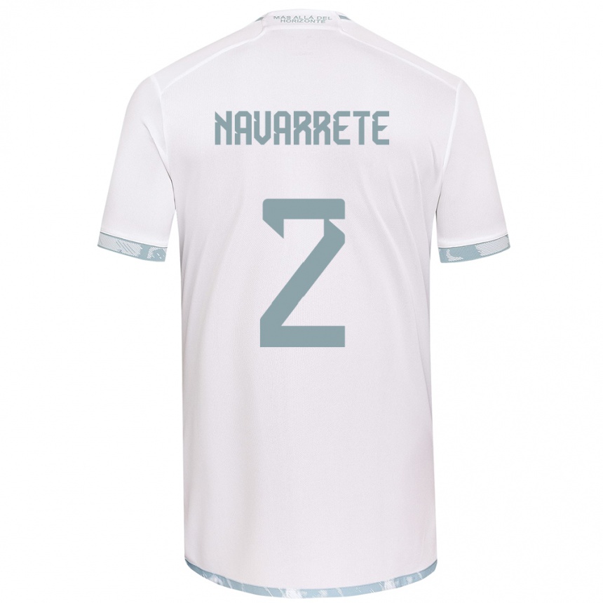 Niño Fútbol Camiseta Daniel Navarrete #2 Gris Blanco 2ª Equipación 2024/25 México