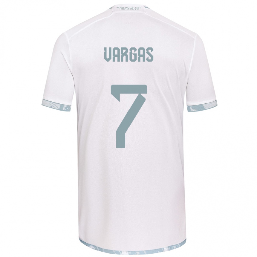 Niño Fútbol Camiseta Jeisson Vargas #7 Gris Blanco 2ª Equipación 2024/25 México