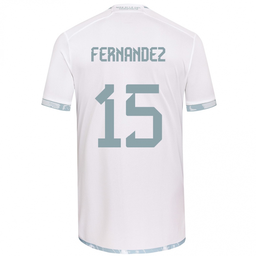 Niño Fútbol Camiseta Vicente Fernández #15 Gris Blanco 2ª Equipación 2024/25 México