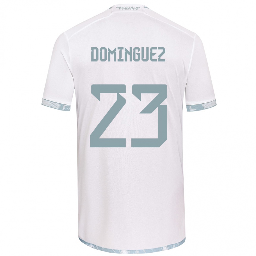 Niño Fútbol Camiseta Nery Domínguez #23 Gris Blanco 2ª Equipación 2024/25 México