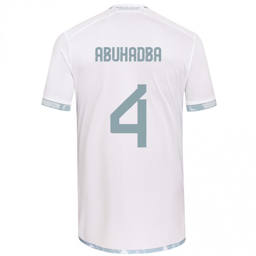 Niño Fútbol Camiseta Zacarías Abuhadba #4 Gris Blanco 2ª Equipación 2024/25 México