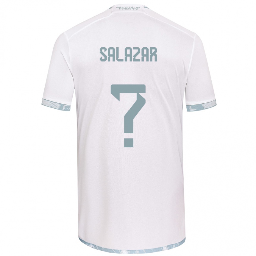 Niño Fútbol Camiseta Yahir Salazar #0 Gris Blanco 2ª Equipación 2024/25 México