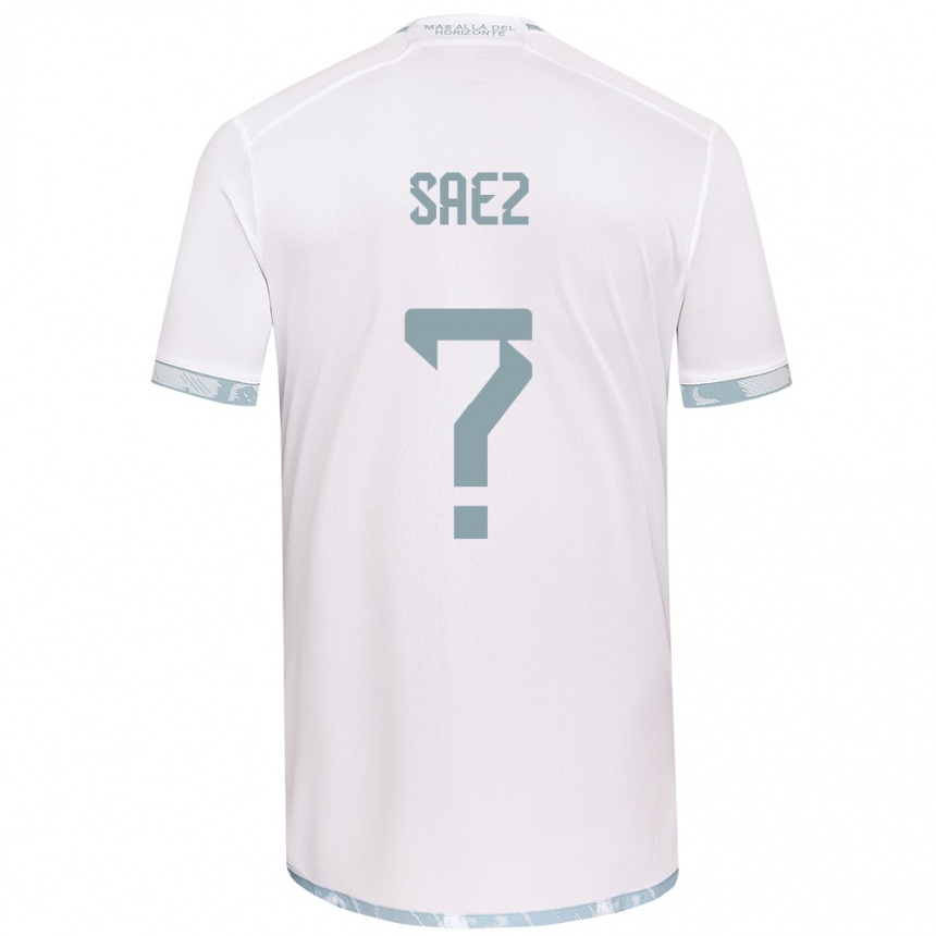 Niño Fútbol Camiseta Ignacio Sáez #0 Gris Blanco 2ª Equipación 2024/25 México