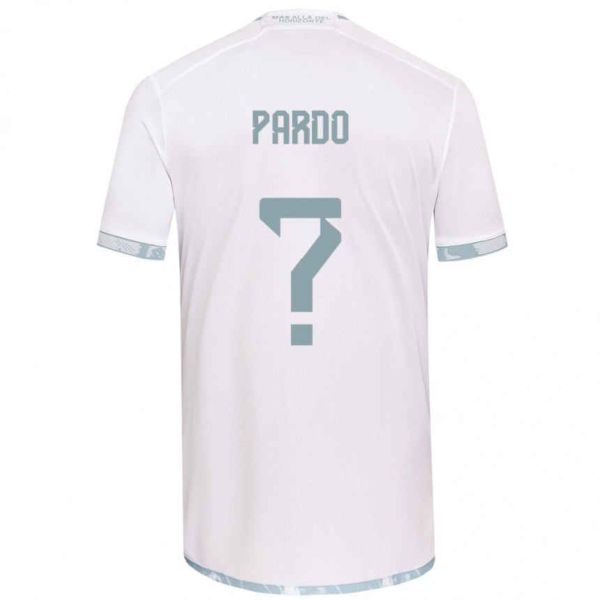 Niño Fútbol Camiseta Cristián Pardo #0 Gris Blanco 2ª Equipación 2024/25 México