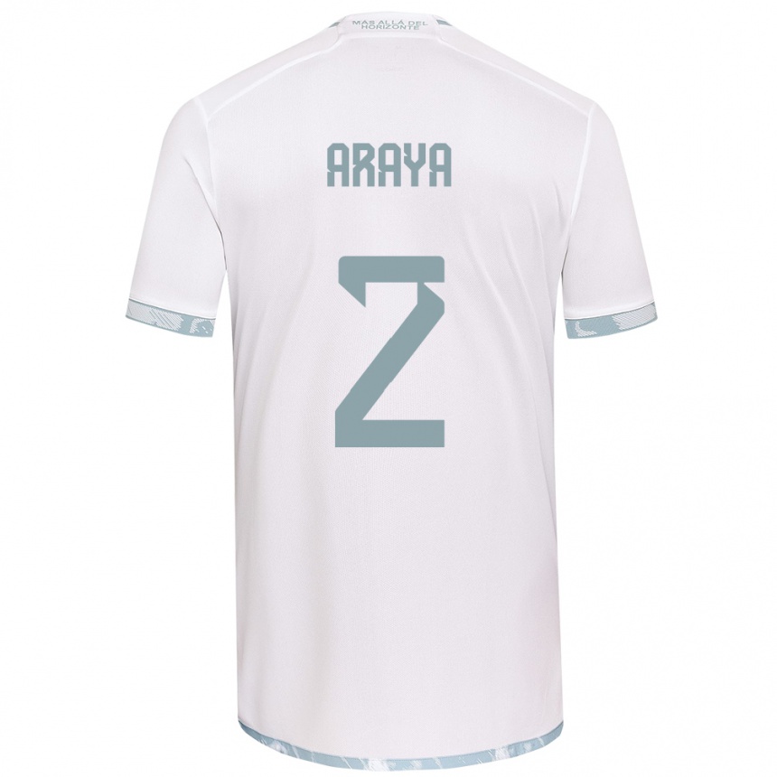 Niño Fútbol Camiseta Fernanda Araya #2 Gris Blanco 2ª Equipación 2024/25 México