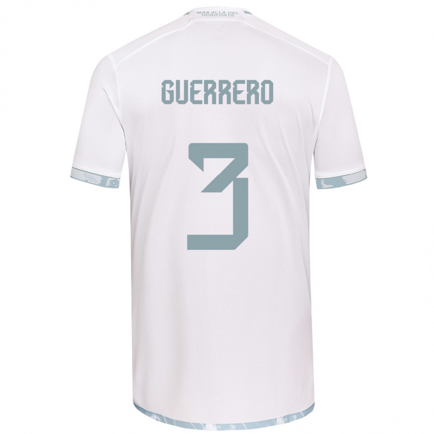 Niño Fútbol Camiseta Carla Guerrero #3 Gris Blanco 2ª Equipación 2024/25 México