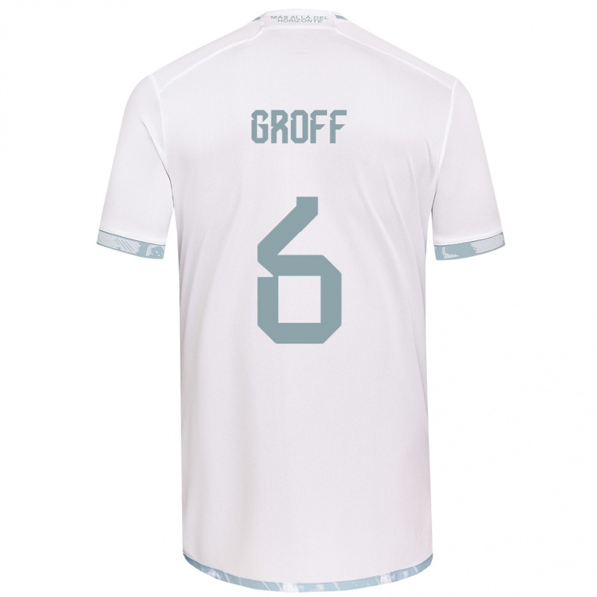 Niño Fútbol Camiseta Llanka Groff #6 Gris Blanco 2ª Equipación 2024/25 México