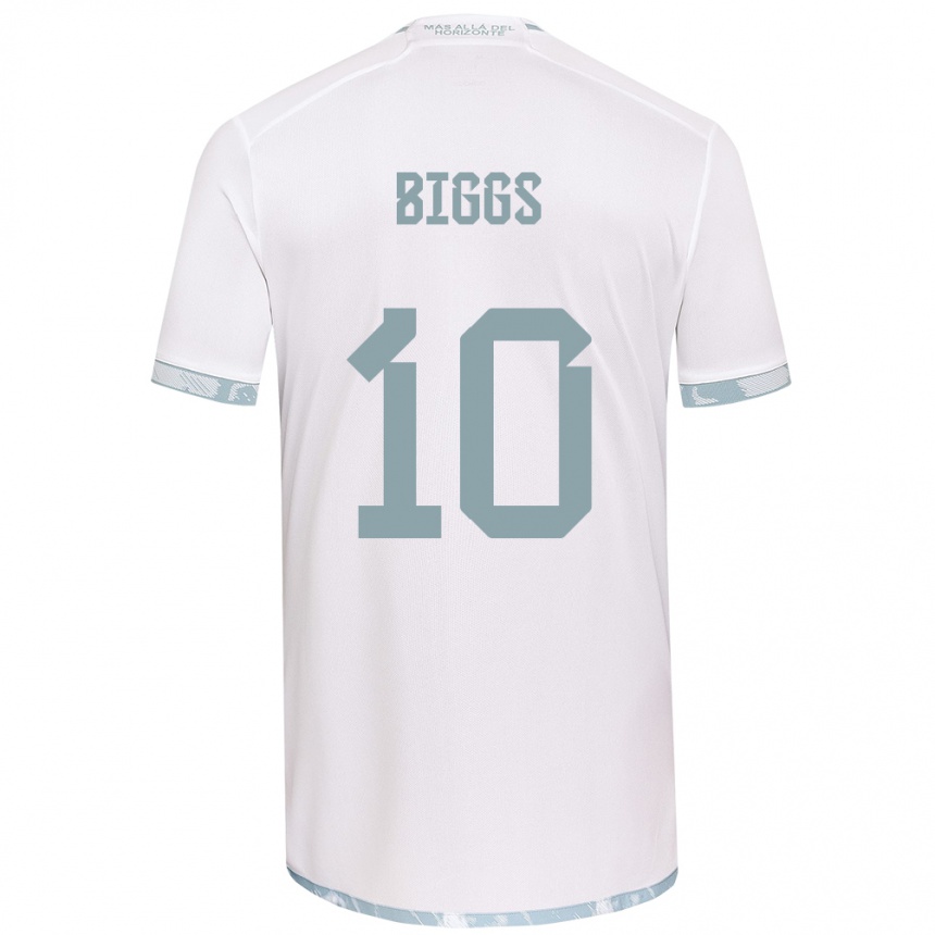 Niño Fútbol Camiseta Nicole Denise Fajre Biggs #10 Gris Blanco 2ª Equipación 2024/25 México