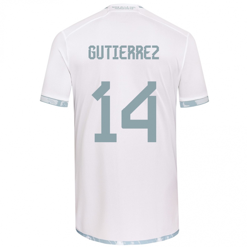 Niño Fútbol Camiseta Ana Gutiérrez #14 Gris Blanco 2ª Equipación 2024/25 México