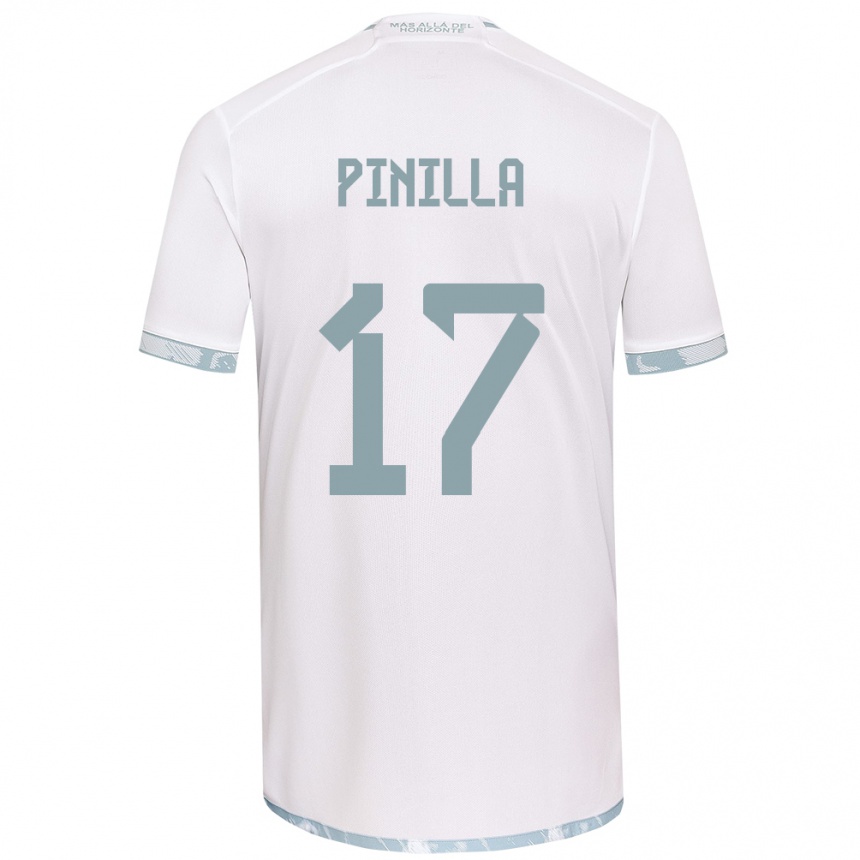 Niño Fútbol Camiseta Fernanda Pinilla #17 Gris Blanco 2ª Equipación 2024/25 México